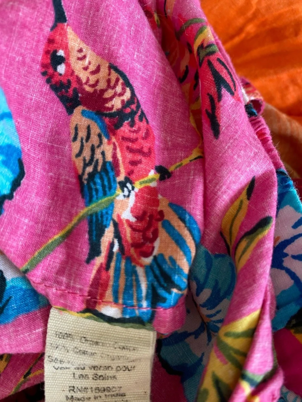 Printfresh Hummingbird Bright Pink Floral Bird Pajama Lounge Pants size 2X - Picture 5 of 6